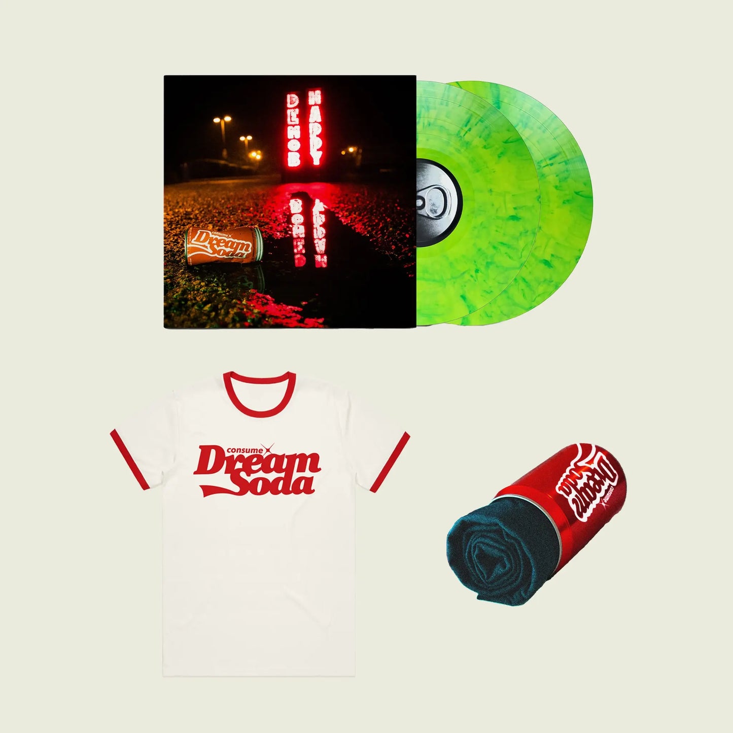 DELUXE SIGNED VINYL + 'TEE IN A CAN' BUNDLE